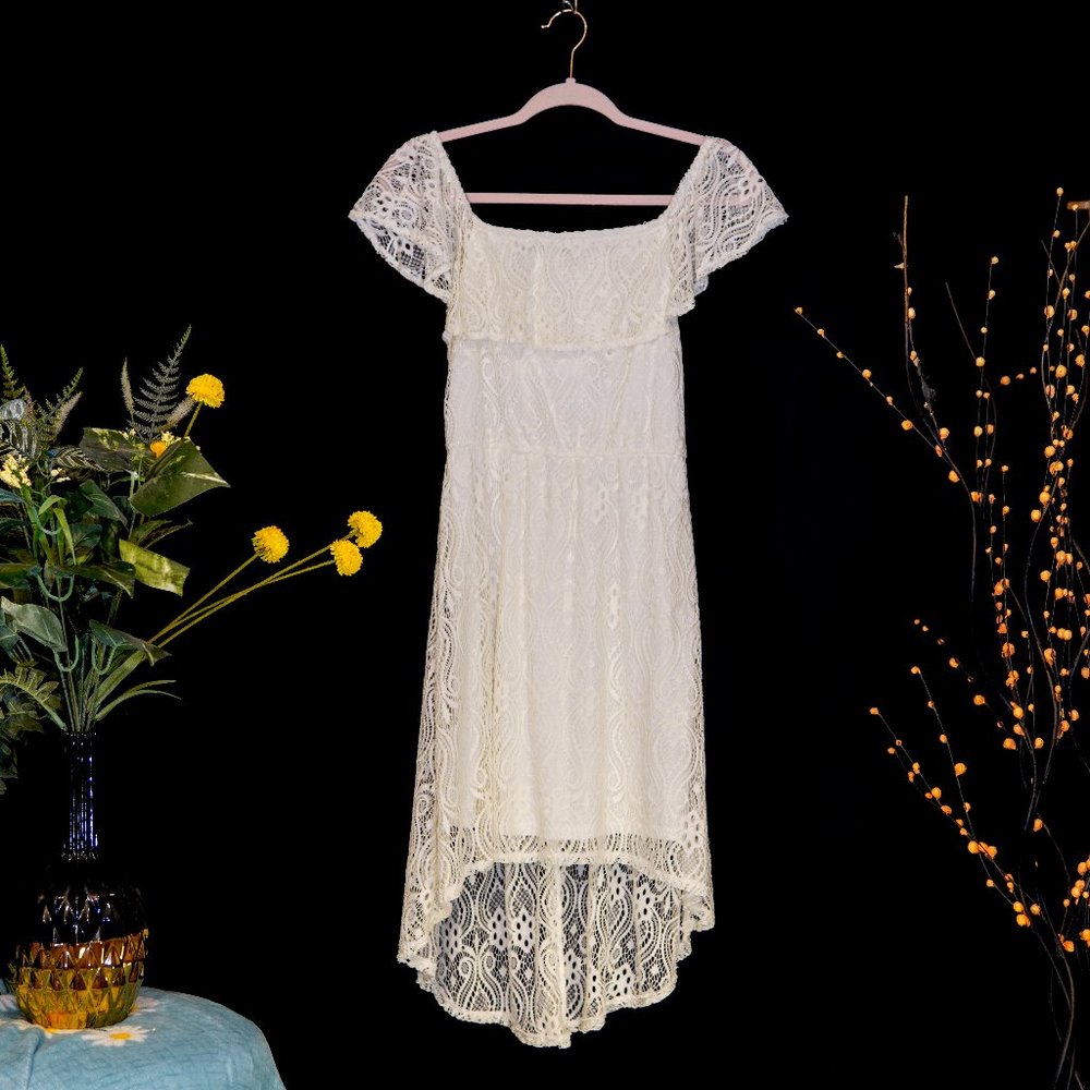 Wide Shoulder Midi Dress